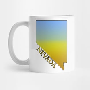 State of Nevada Desert Themed Outline Mug